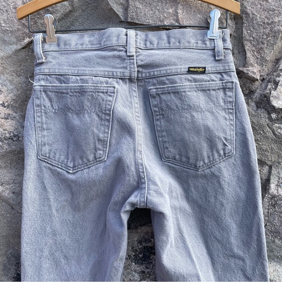 Wrangler | Vintage 80s 90s High Rise Light Gray Straight Tapered Jeans - Picture 6 of 9